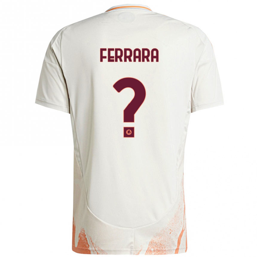 Enfant Football Maillot Francesco Ferrara #0 Crème Blanc Orange Tenues Extérieur 2024/25