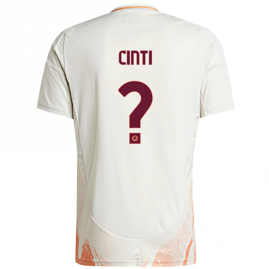 Enfant Football Maillot Valerio Cinti #0 Crème Blanc Orange Tenues Extérieur 2024/25