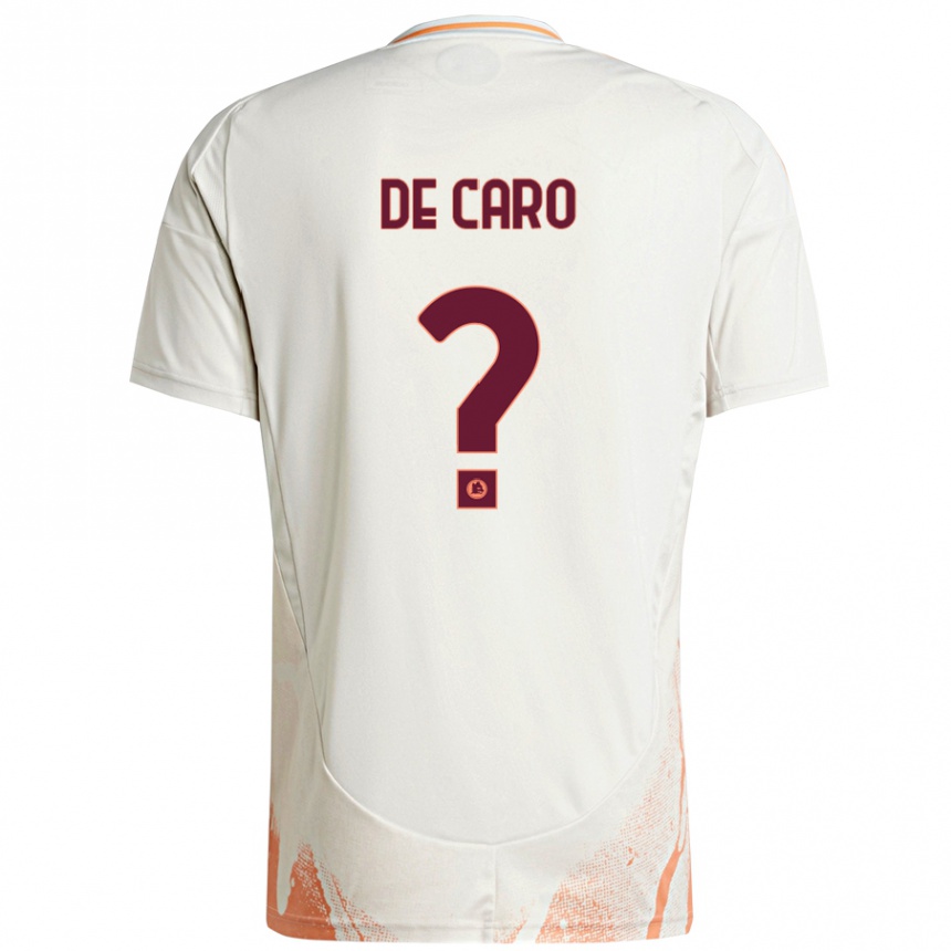 Enfant Football Maillot Lorenzo De Caro #0 Crème Blanc Orange Tenues Extérieur 2024/25