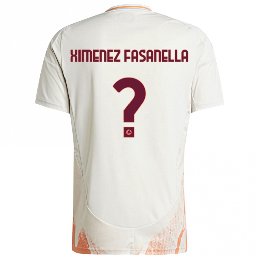 Enfant Football Maillot Rafael Ximenez Fasanella #0 Crème Blanc Orange Tenues Extérieur 2024/25