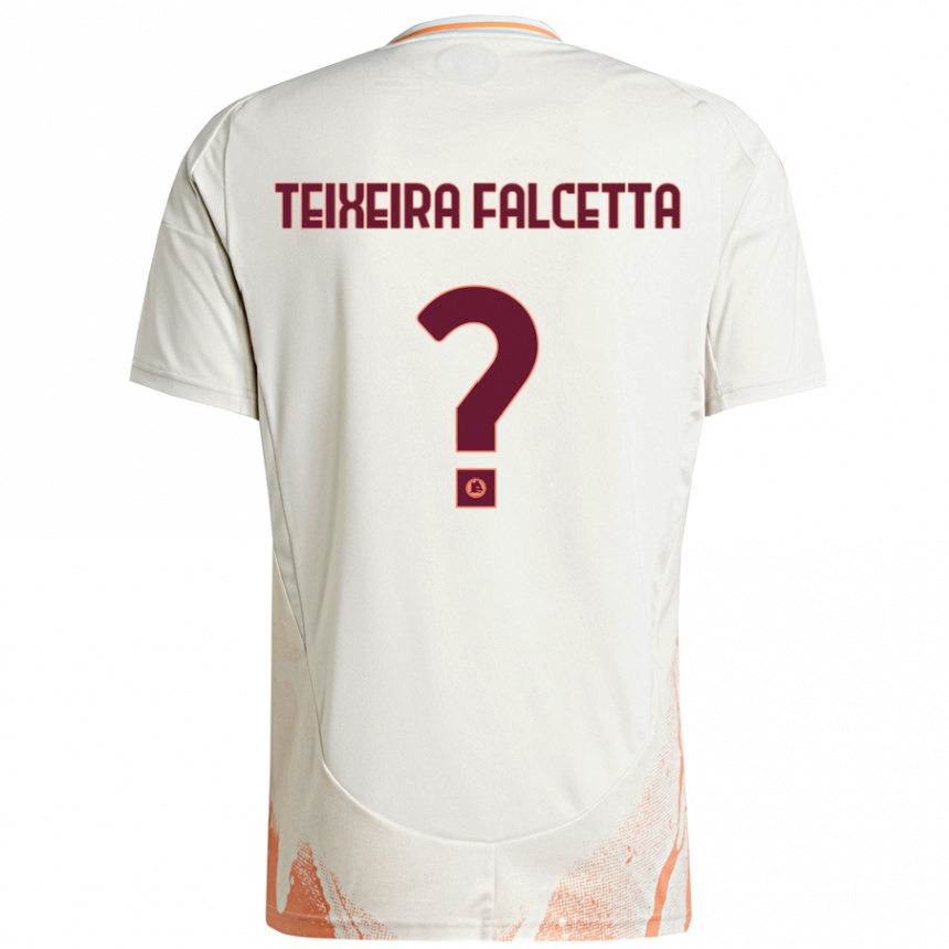 Enfant Football Maillot Pietro Teixeira Falcetta #0 Crème Blanc Orange Tenues Extérieur 2024/25