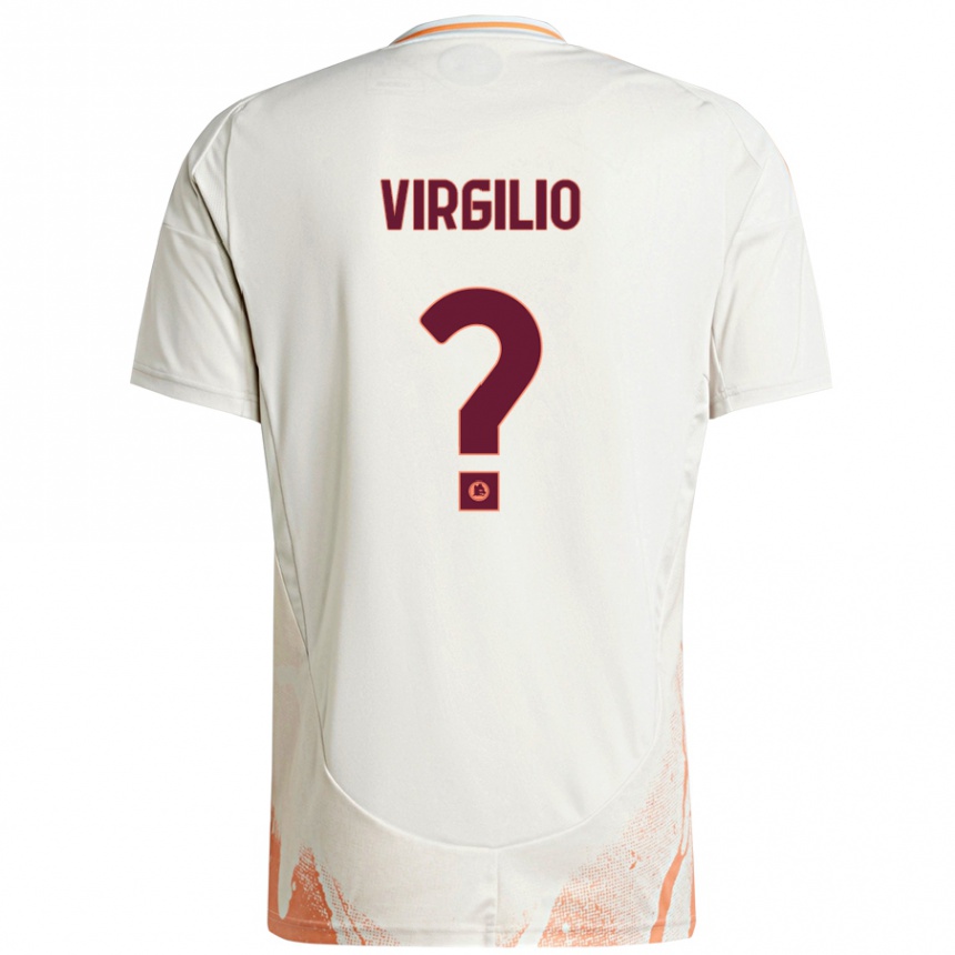 Enfant Football Maillot Cristian Virgilio #0 Crème Blanc Orange Tenues Extérieur 2024/25