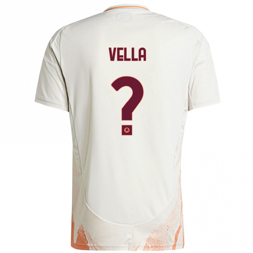 Enfant Football Maillot Tancredi Vella #0 Crème Blanc Orange Tenues Extérieur 2024/25