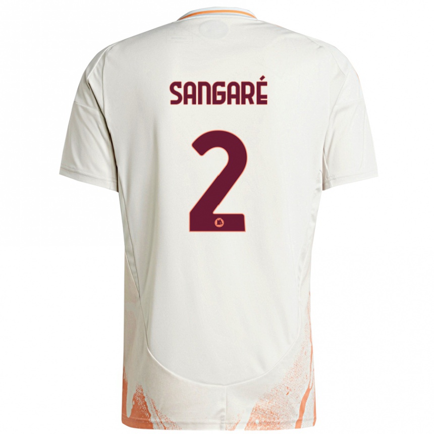 Enfant Football Maillot Buba Sangaré #2 Crème Blanc Orange Tenues Extérieur 2024/25