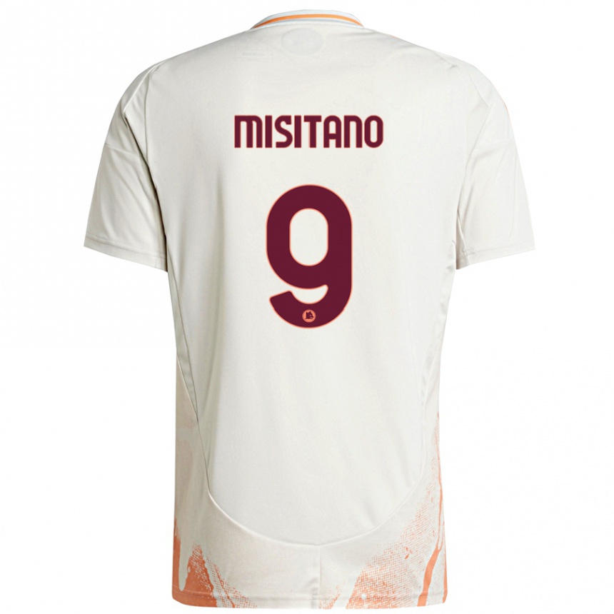 Enfant Football Maillot Giulio Misitano #9 Crème Blanc Orange Tenues Extérieur 2024/25