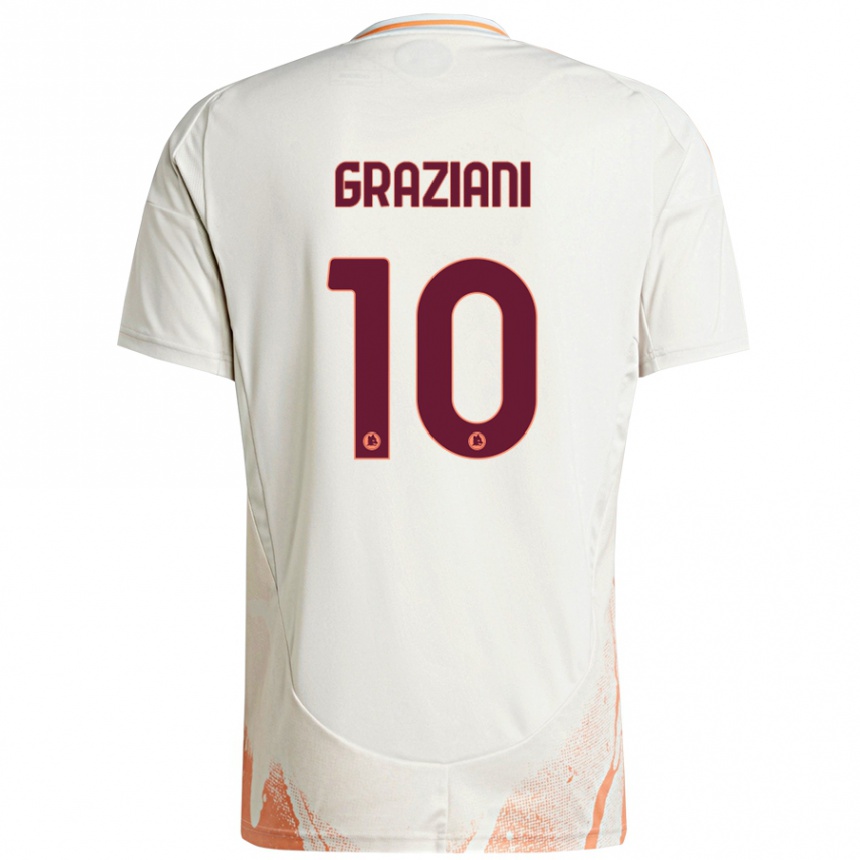 Enfant Football Maillot Leonardo Graziani #10 Crème Blanc Orange Tenues Extérieur 2024/25