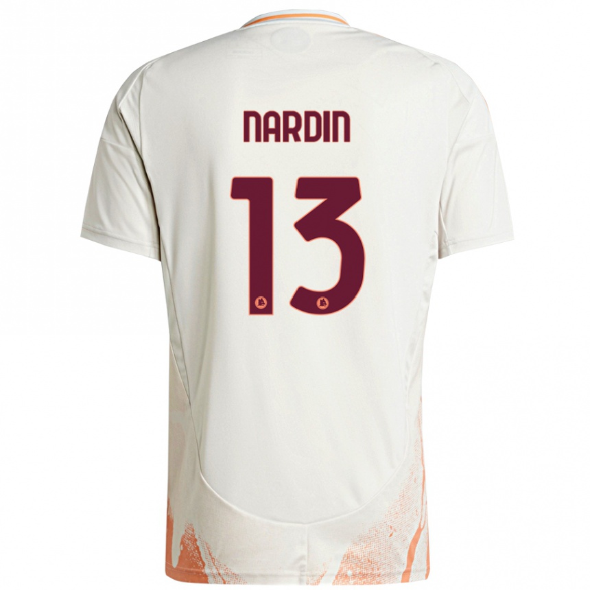 Enfant Football Maillot Federico Nardin #13 Crème Blanc Orange Tenues Extérieur 2024/25