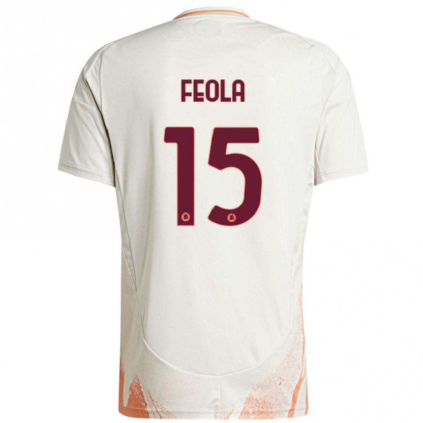 Enfant Football Maillot William Feola #15 Crème Blanc Orange Tenues Extérieur 2024/25