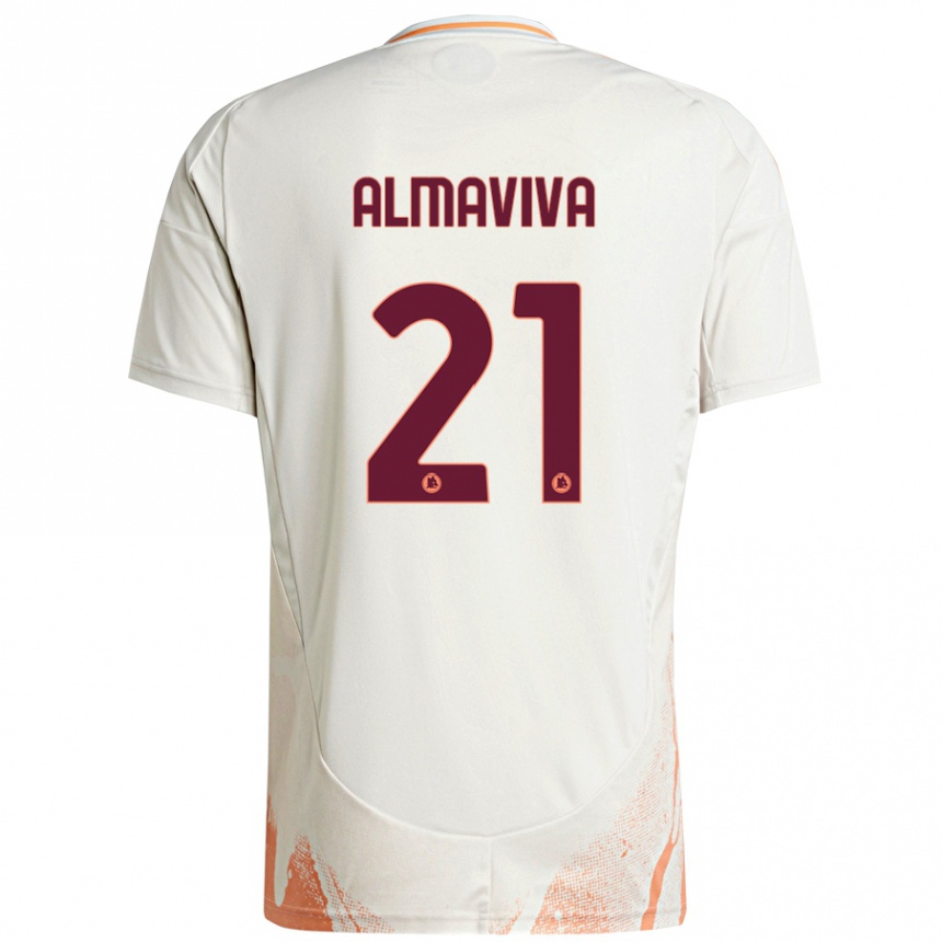 Enfant Football Maillot Mattia Almaviva #21 Crème Blanc Orange Tenues Extérieur 2024/25