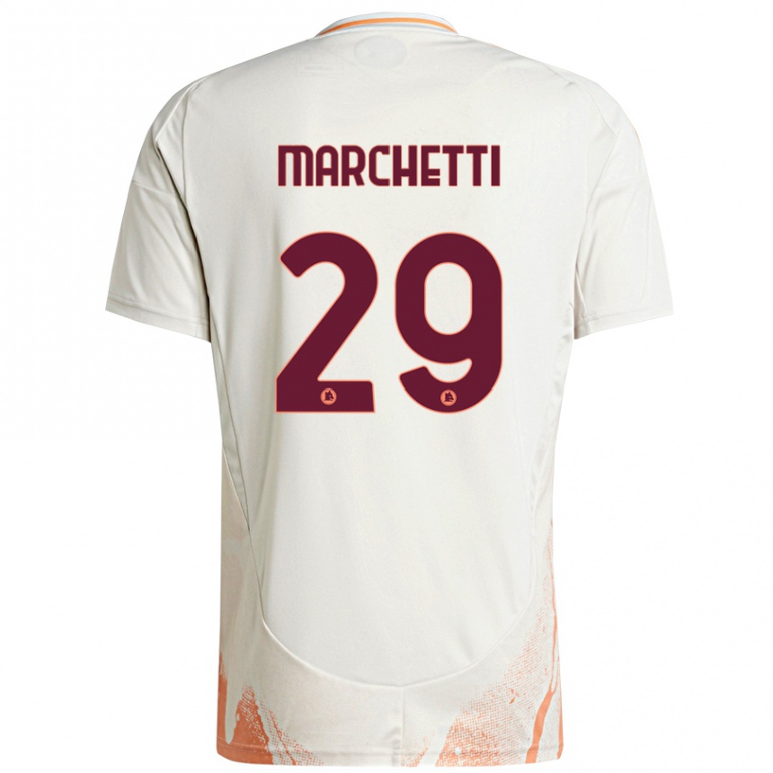 Enfant Football Maillot Tommaso Marchetti #29 Crème Blanc Orange Tenues Extérieur 2024/25