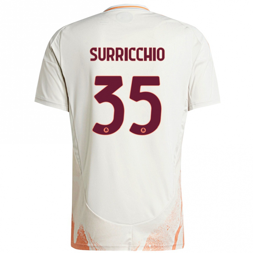 Enfant Football Maillot Jacopo Surricchio #35 Crème Blanc Orange Tenues Extérieur 2024/25