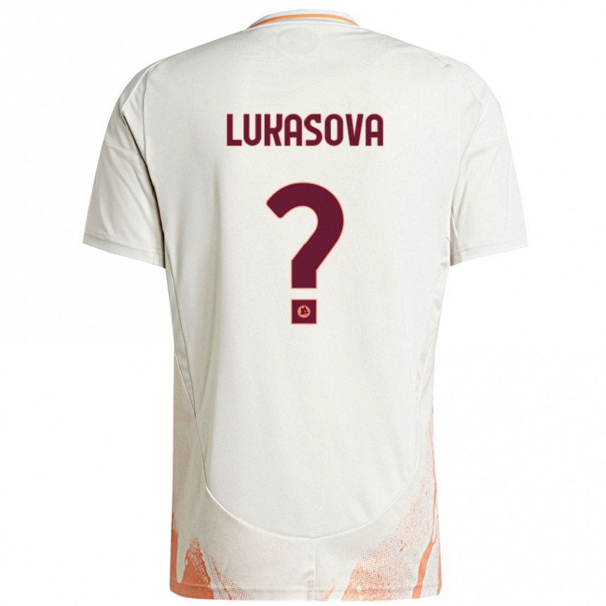 Enfant Football Maillot Olivie Lukášová #0 Crème Blanc Orange Tenues Extérieur 2024/25