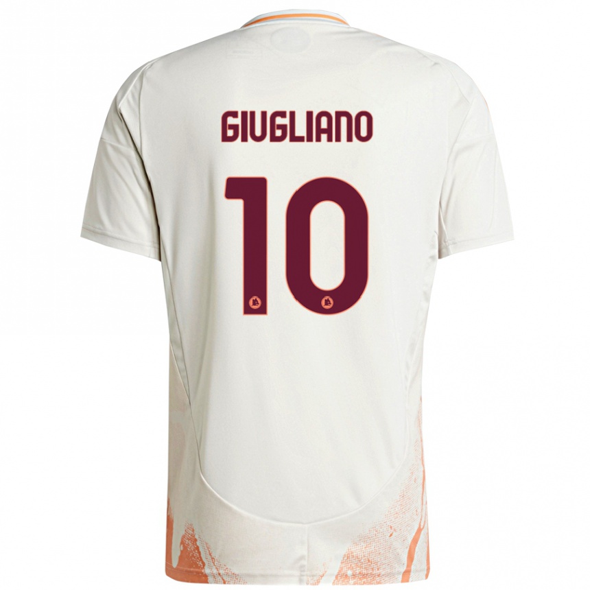 Enfant Football Maillot Manuela Giugliano #10 Crème Blanc Orange Tenues Extérieur 2024/25