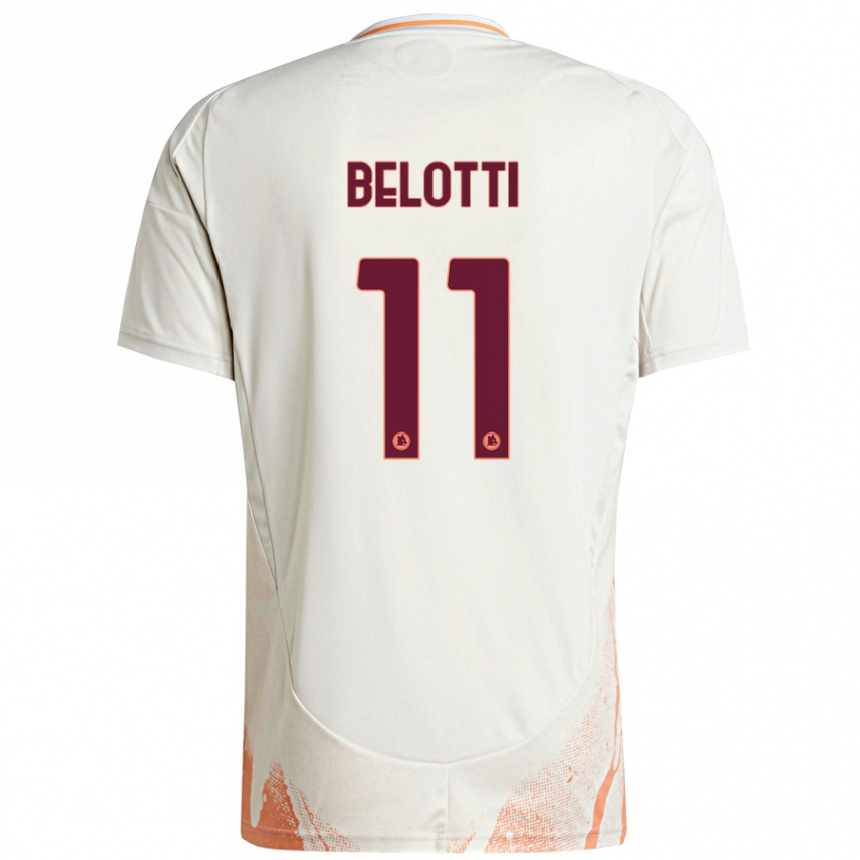 Enfant Football Maillot Andrea Belotti #11 Crème Blanc Orange Tenues Extérieur 2024/25