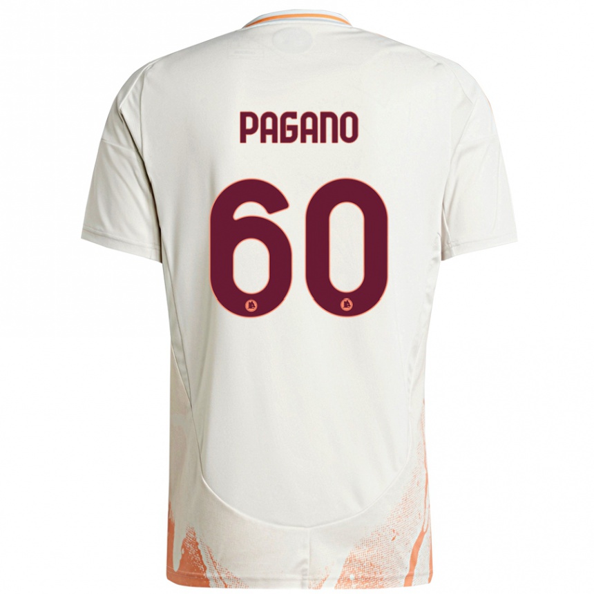 Enfant Football Maillot Riccardo Pagano #60 Crème Blanc Orange Tenues Extérieur 2024/25