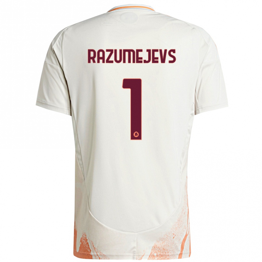 Enfant Football Maillot Vladislavs Razumejevs #1 Crème Blanc Orange Tenues Extérieur 2024/25