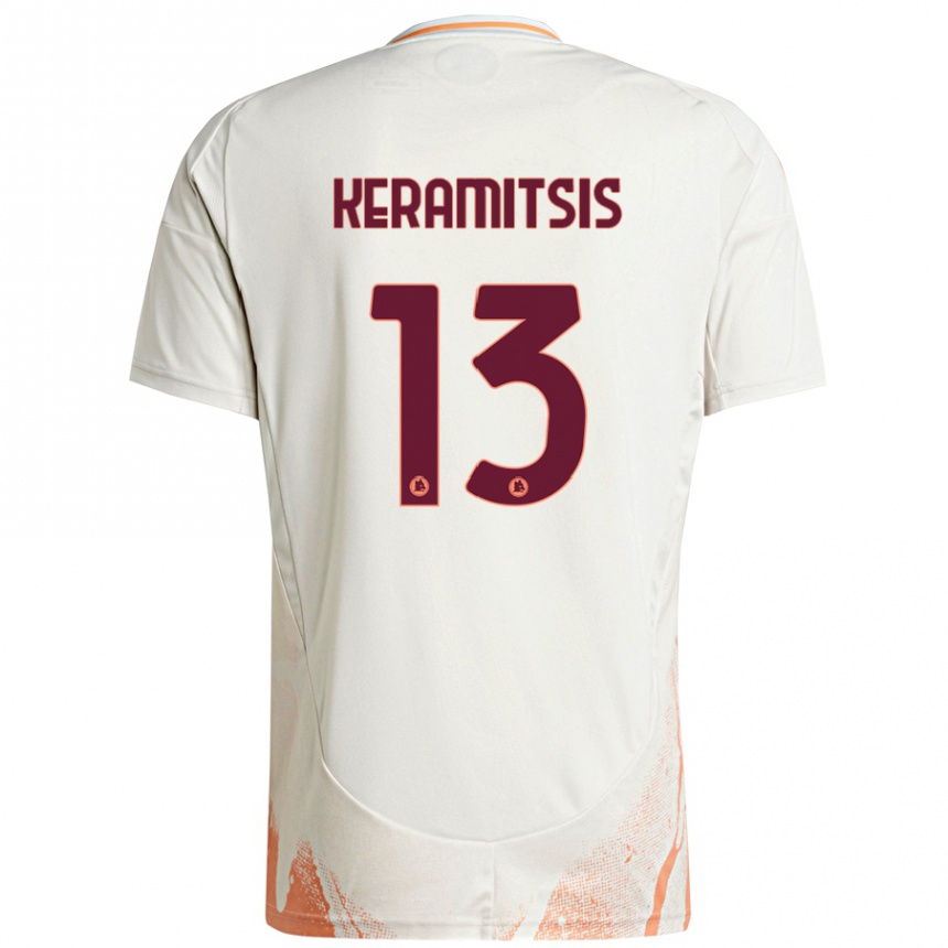 Enfant Football Maillot Dimitrios Keramitsis #13 Crème Blanc Orange Tenues Extérieur 2024/25