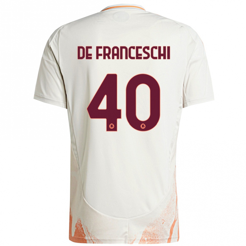 Enfant Football Maillot Leonardo De Franceschi #40 Crème Blanc Orange Tenues Extérieur 2024/25