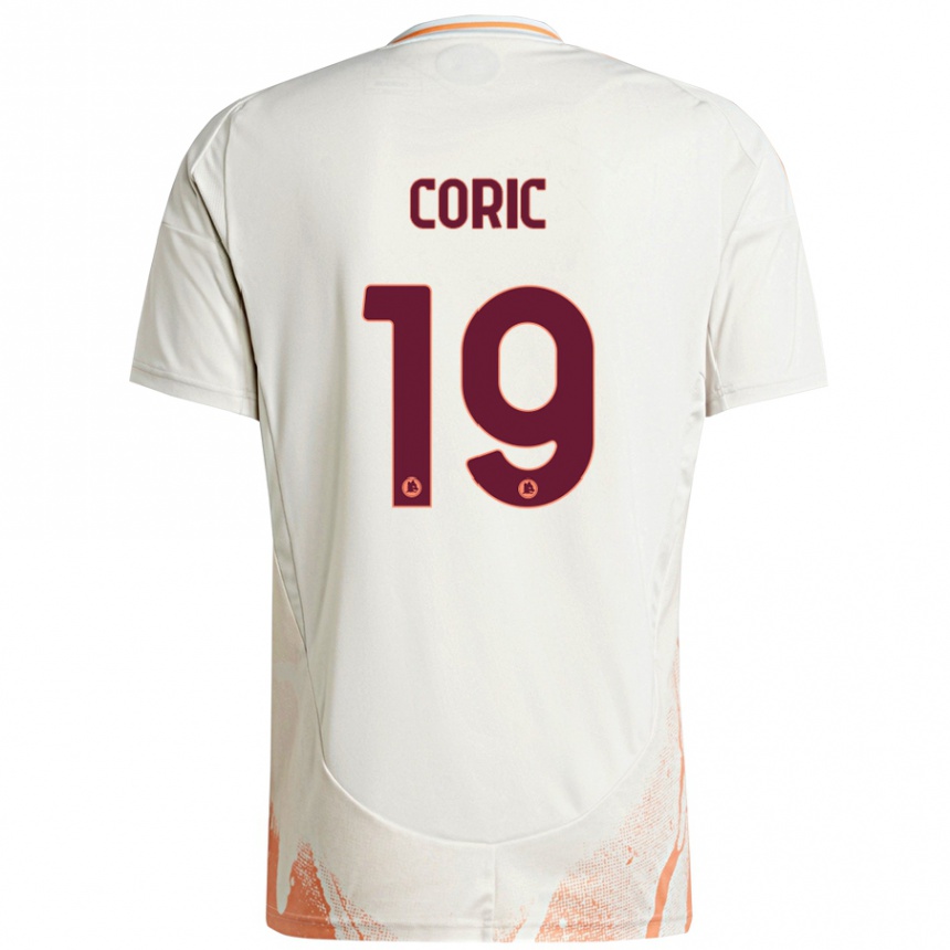 Enfant Football Maillot Ante Coric #19 Crème Blanc Orange Tenues Extérieur 2024/25