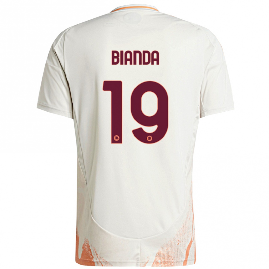 Enfant Football Maillot William Bianda #19 Crème Blanc Orange Tenues Extérieur 2024/25