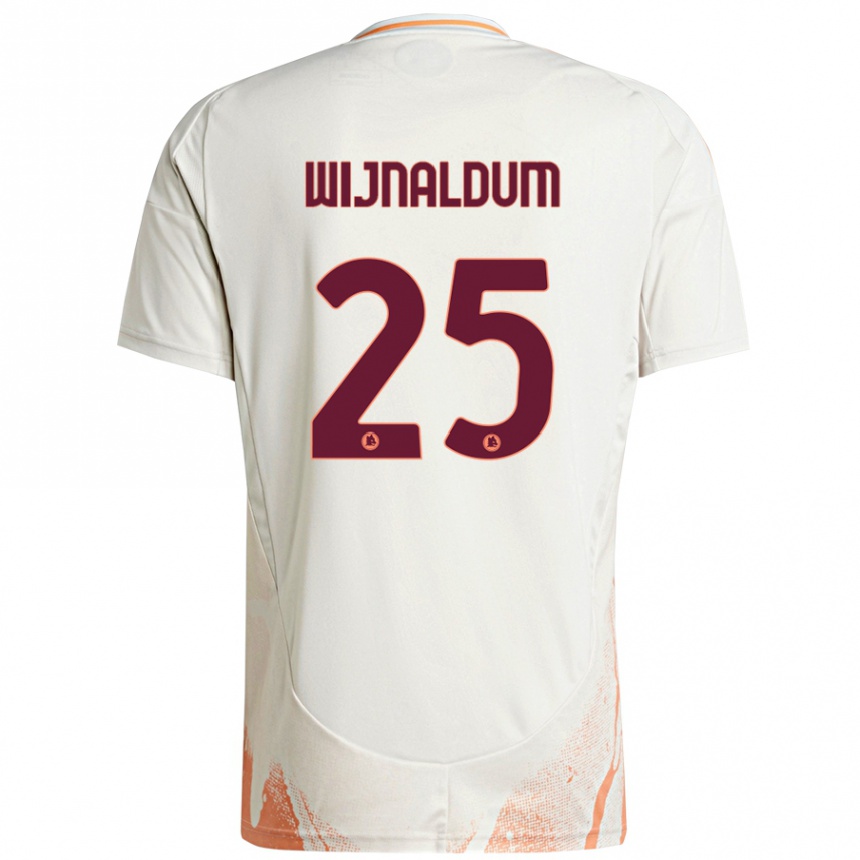 Enfant Football Maillot Georginio Wijnaldum #25 Crème Blanc Orange Tenues Extérieur 2024/25