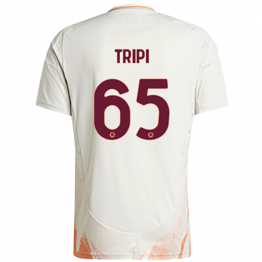 Enfant Football Maillot Filippo Tripi #65 Crème Blanc Orange Tenues Extérieur 2024/25