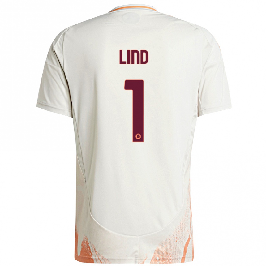 Enfant Football Maillot Emma Lind #1 Crème Blanc Orange Tenues Extérieur 2024/25