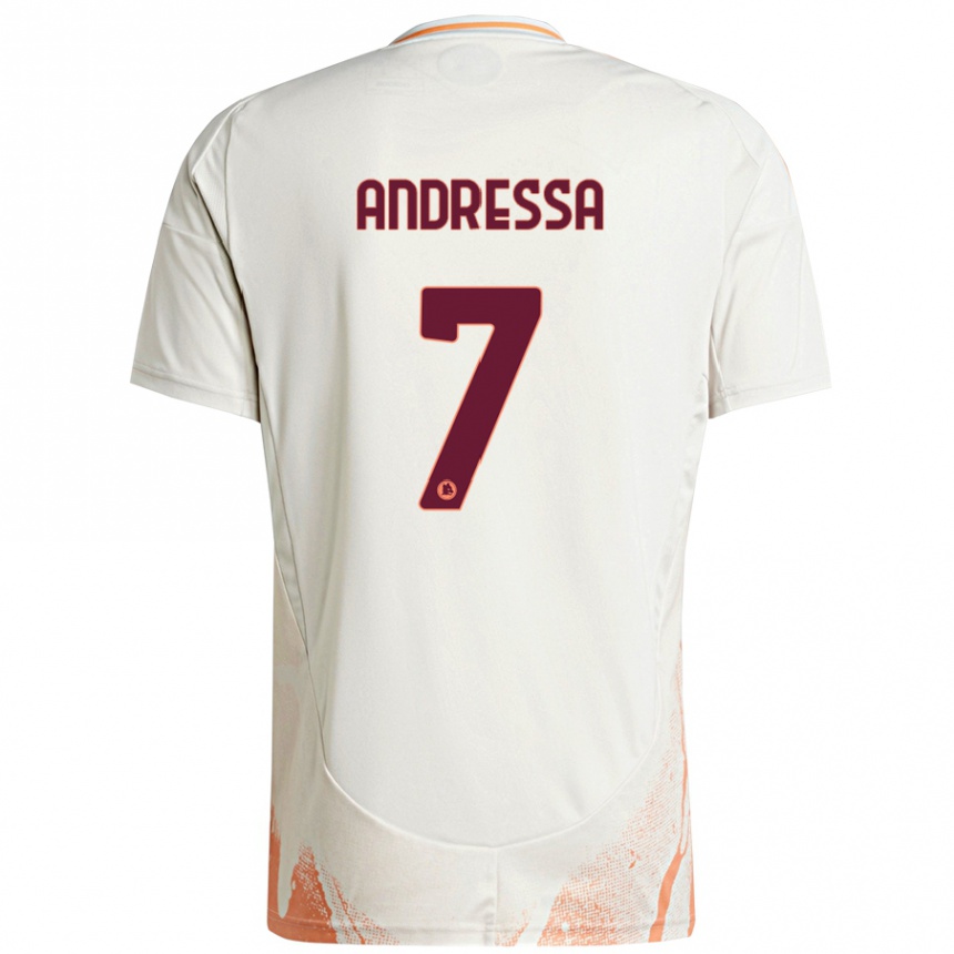 Enfant Football Maillot Andressa #7 Crème Blanc Orange Tenues Extérieur 2024/25