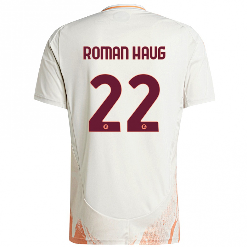 Enfant Football Maillot Sophie Roman Haug #22 Crème Blanc Orange Tenues Extérieur 2024/25