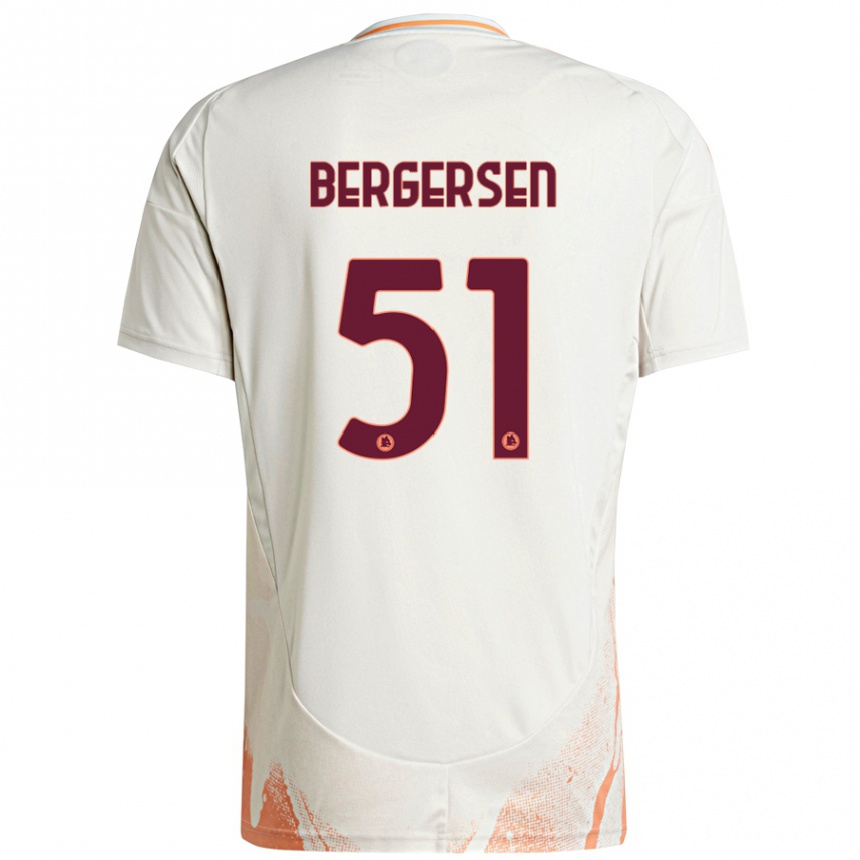 Enfant Football Maillot Mina Bergersen #51 Crème Blanc Orange Tenues Extérieur 2024/25