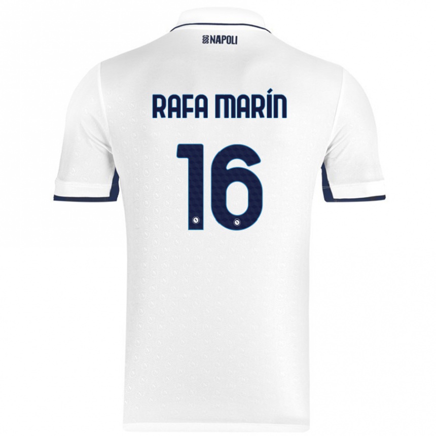 Enfant Football Maillot Rafa Marín #16 Blanc Bleu Royal Tenues Extérieur 2024/25