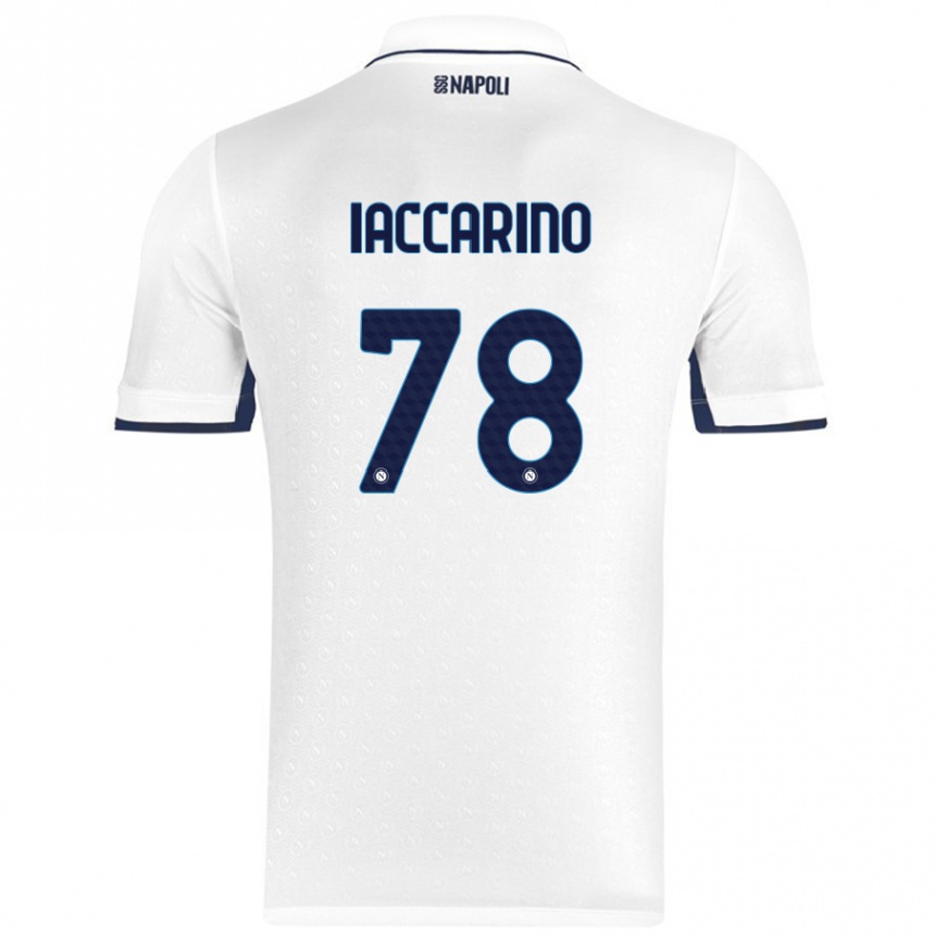 Enfant Football Maillot Gennaro Iaccarino #78 Blanc Bleu Royal Tenues Extérieur 2024/25