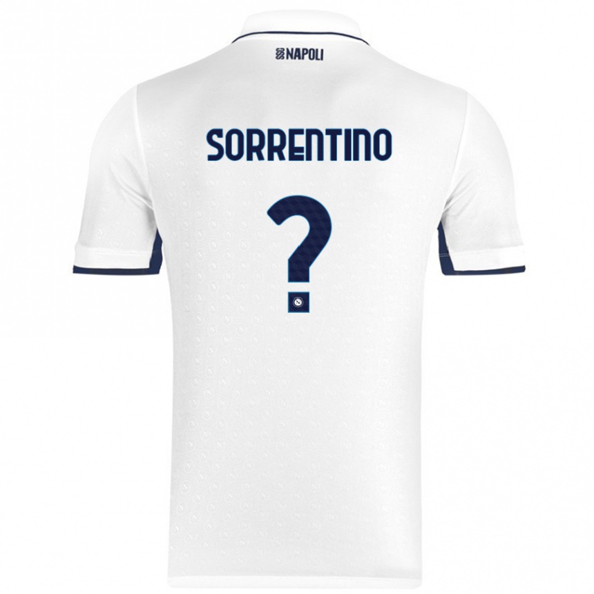 Enfant Football Maillot Andrea Sorrentino #0 Blanc Bleu Royal Tenues Extérieur 2024/25