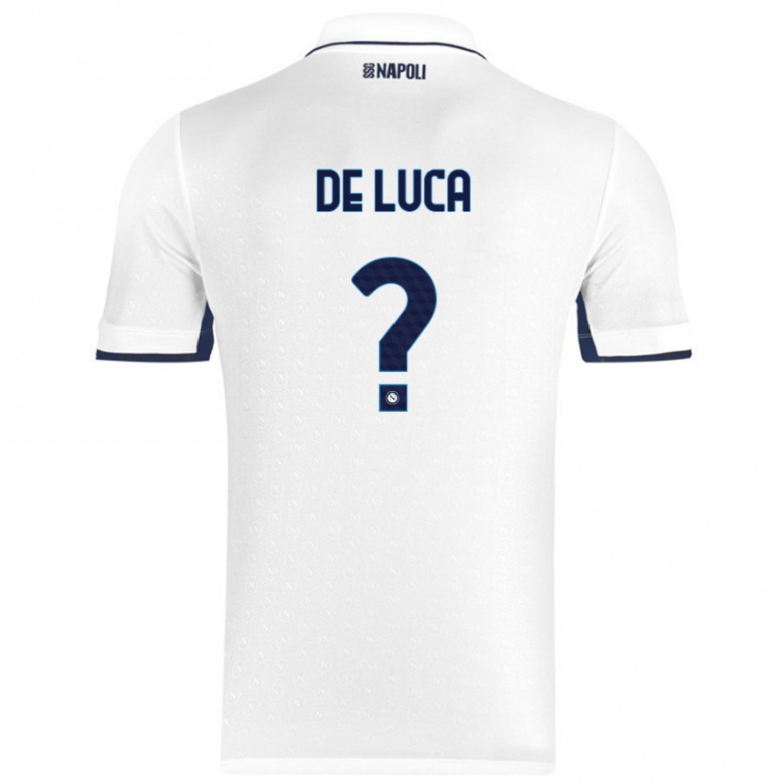 Enfant Football Maillot Alfonso De Luca #0 Blanc Bleu Royal Tenues Extérieur 2024/25