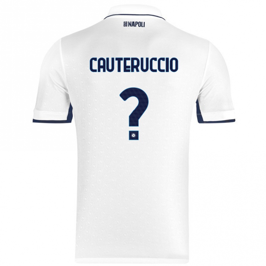 Enfant Football Maillot Walter Cauteruccio #0 Blanc Bleu Royal Tenues Extérieur 2024/25