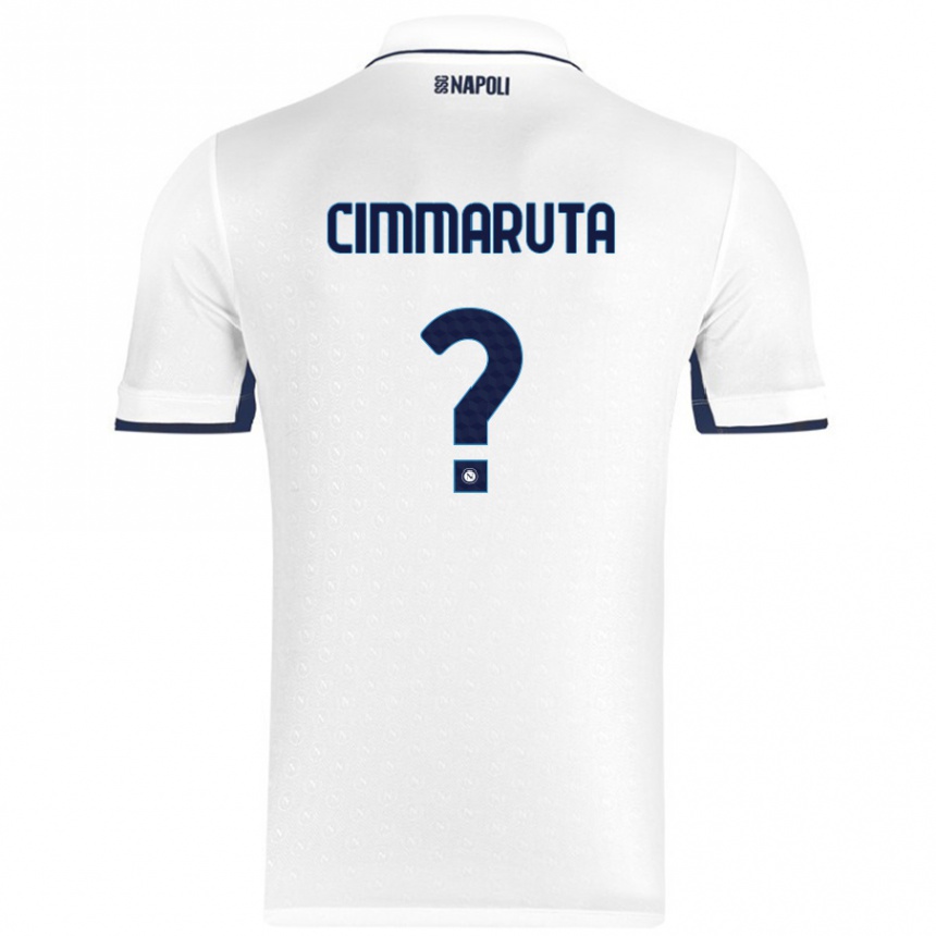 Enfant Football Maillot Antonio Cimmaruta #0 Blanc Bleu Royal Tenues Extérieur 2024/25