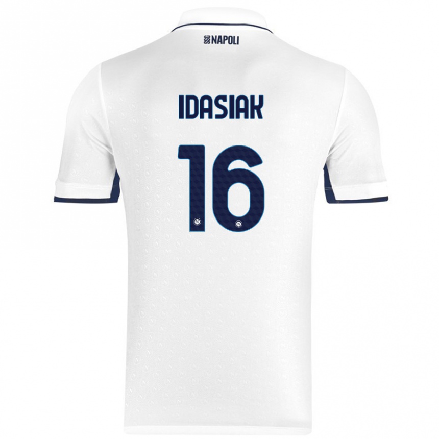 Enfant Football Maillot Hubert Idasiak #16 Blanc Bleu Royal Tenues Extérieur 2024/25