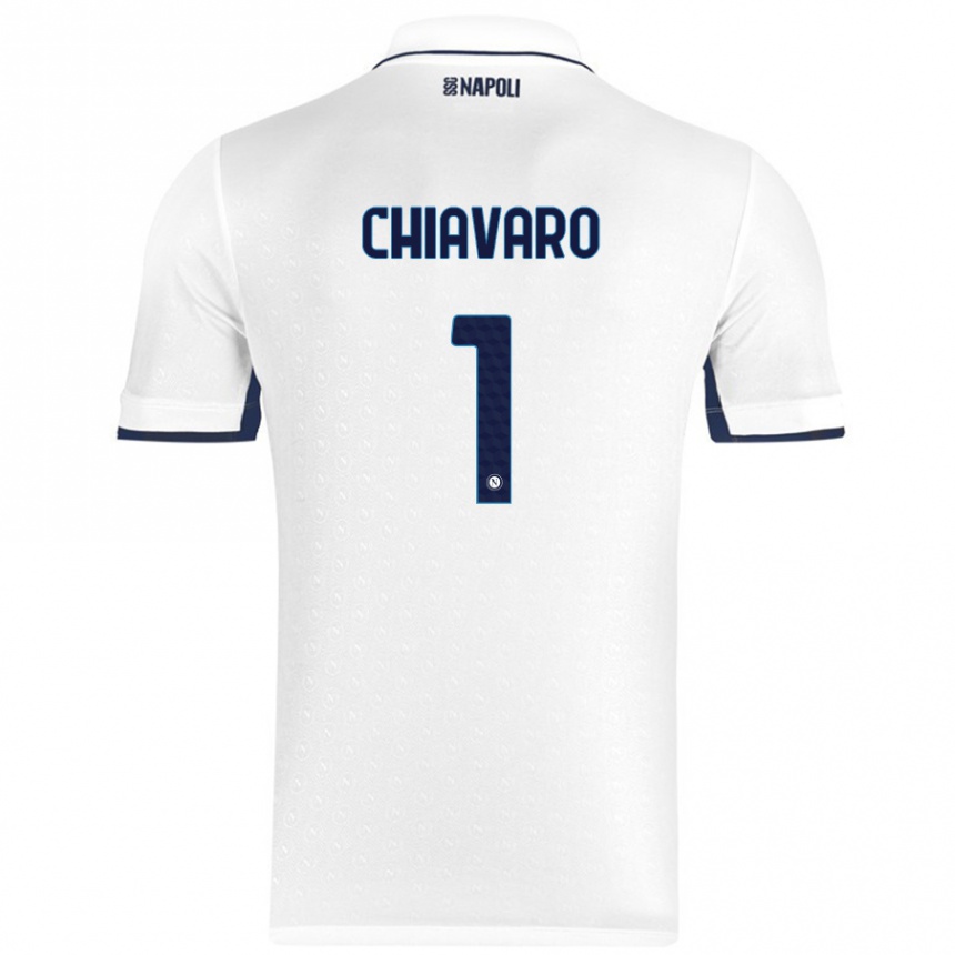 Enfant Football Maillot Kelly Chiavaro #1 Blanc Bleu Royal Tenues Extérieur 2024/25