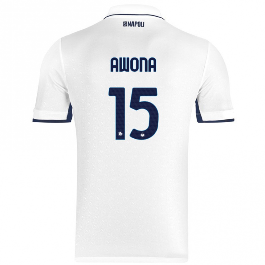 Enfant Football Maillot Aurelle Awona #15 Blanc Bleu Royal Tenues Extérieur 2024/25