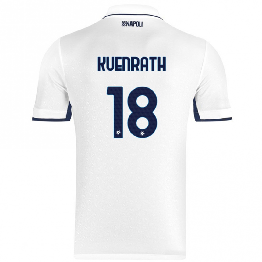 Enfant Football Maillot Melanie Kuenrath #18 Blanc Bleu Royal Tenues Extérieur 2024/25