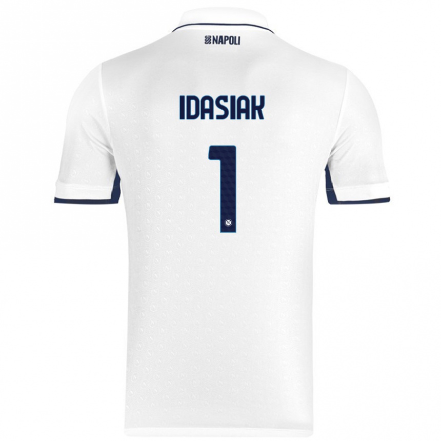 Enfant Football Maillot Hubert Dawid Idasiak #1 Blanc Bleu Royal Tenues Extérieur 2024/25