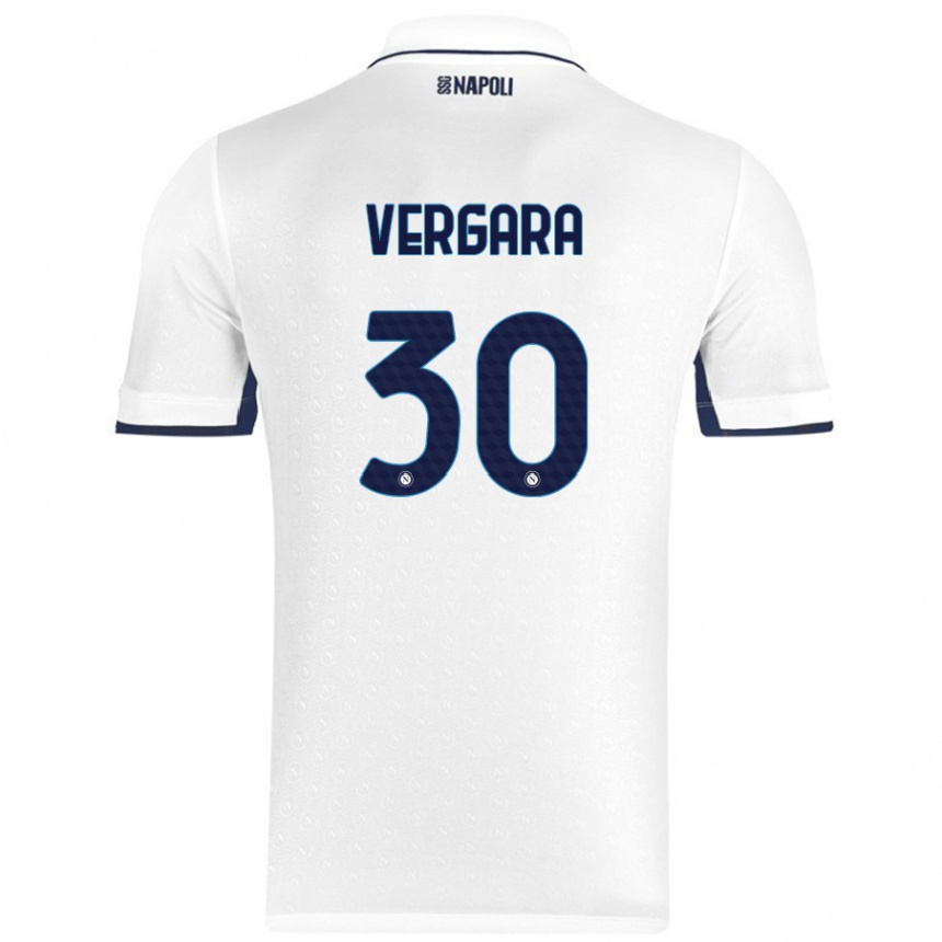 Enfant Football Maillot Antonio Vergara #30 Blanc Bleu Royal Tenues Extérieur 2024/25