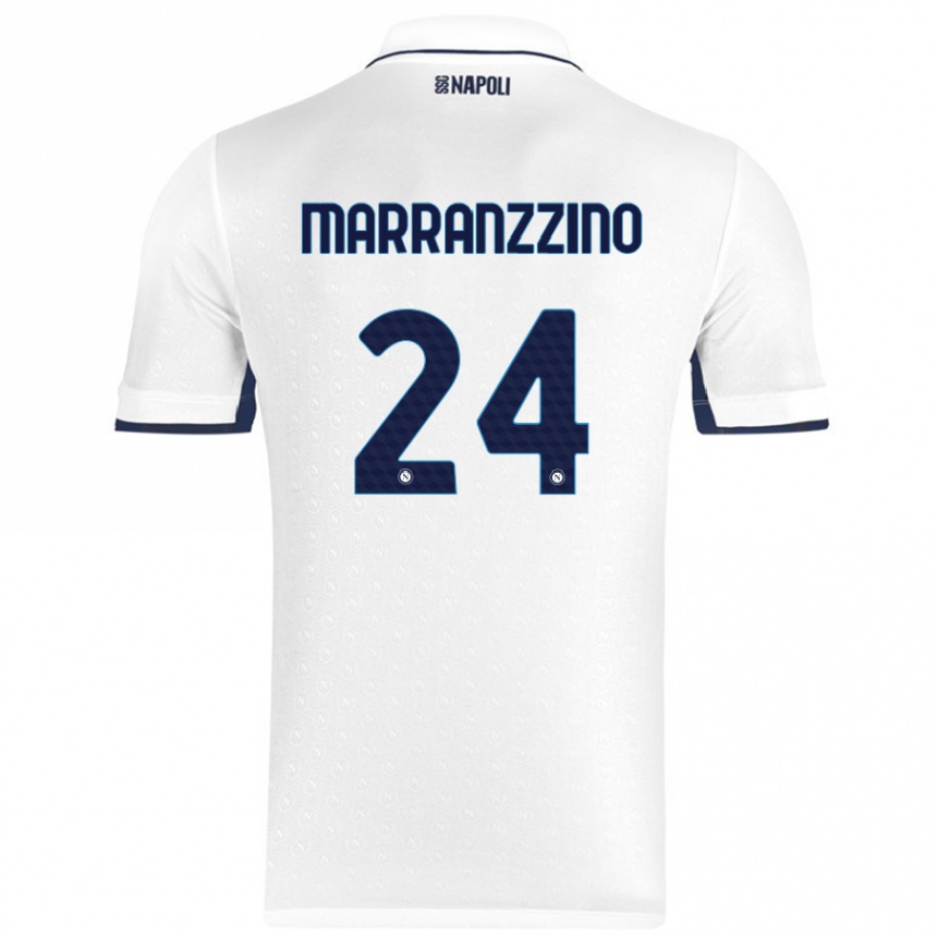 Enfant Football Maillot Pasquale Marranzzino #24 Blanc Bleu Royal Tenues Extérieur 2024/25