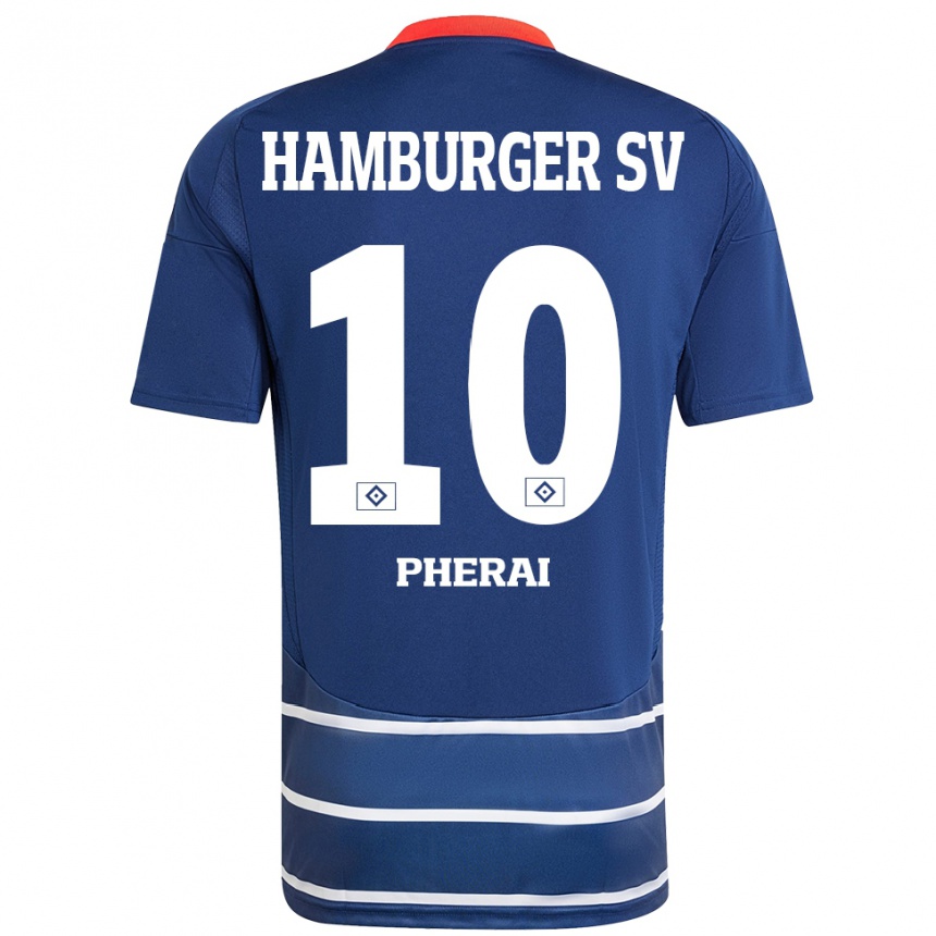 Enfant Football Maillot Immanuel Pherai #10 Bleu Foncé Tenues Extérieur 2024/25