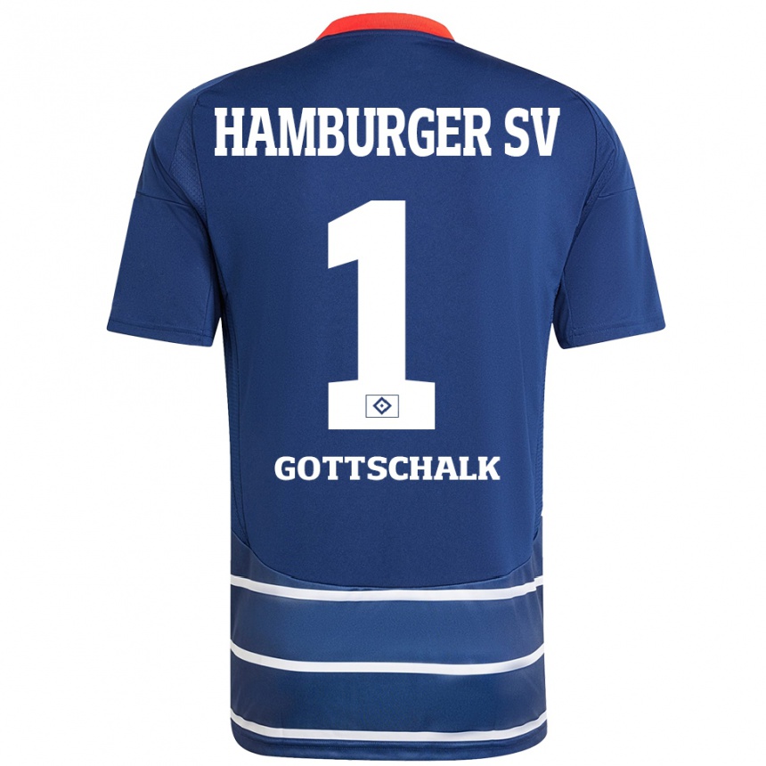 Enfant Football Maillot Juri Gottschalk #1 Bleu Foncé Tenues Extérieur 2024/25