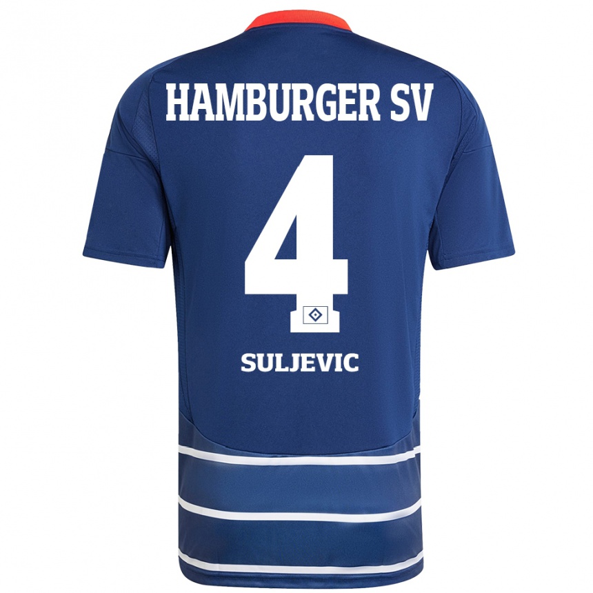 Enfant Football Maillot Almin Suljevic #4 Bleu Foncé Tenues Extérieur 2024/25