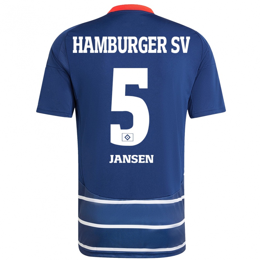 Enfant Football Maillot Marcell Jansen #5 Bleu Foncé Tenues Extérieur 2024/25