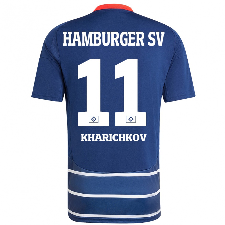 Enfant Football Maillot Valentyn Kharichkov #11 Bleu Foncé Tenues Extérieur 2024/25