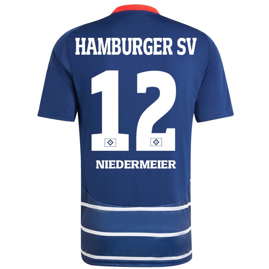 Enfant Football Maillot Philipp Niedermeier #12 Bleu Foncé Tenues Extérieur 2024/25