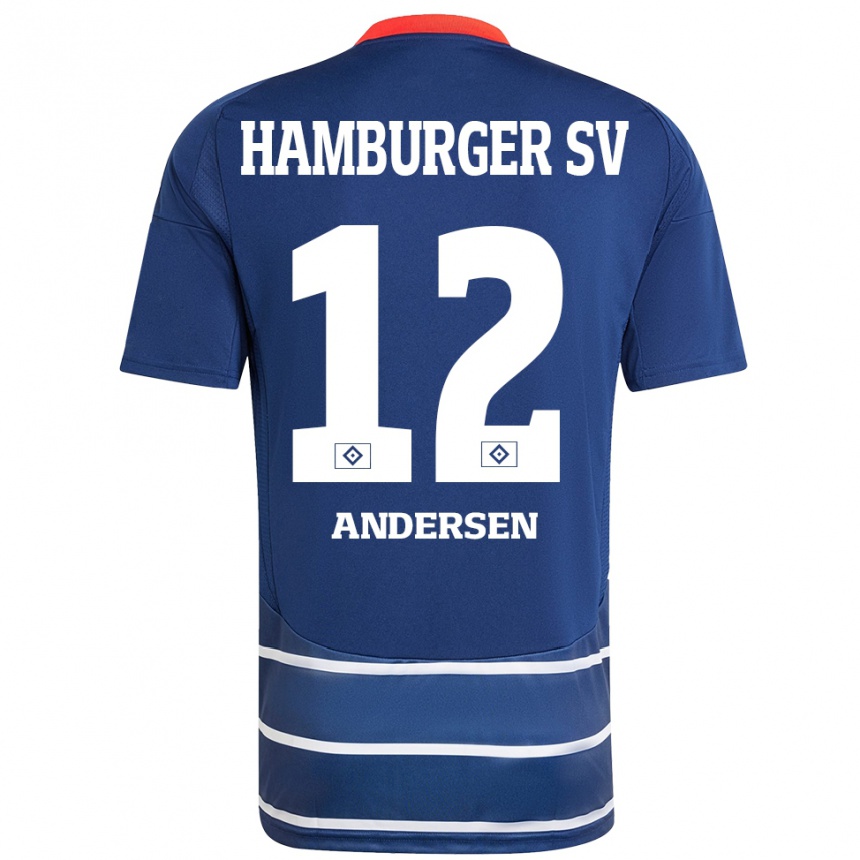 Enfant Football Maillot Patrick Andersen #12 Bleu Foncé Tenues Extérieur 2024/25